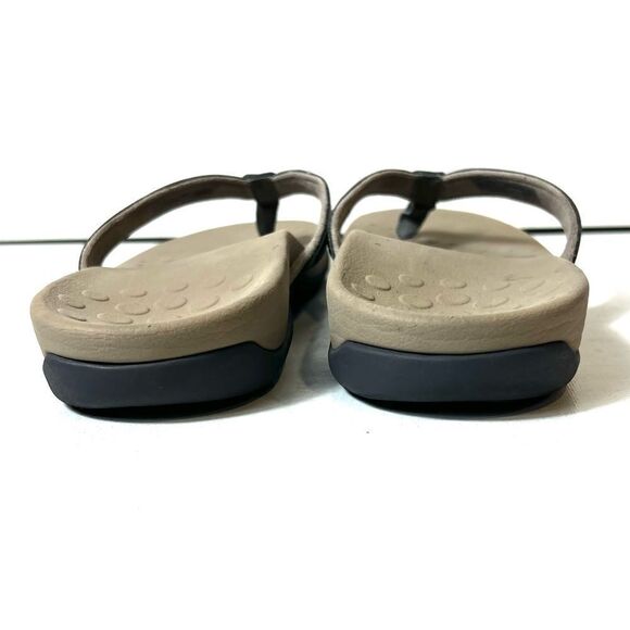 Vionic Gray Faux Leather Thong Summer Sandals Women's 11 Comfort Casual "Aliza" - Picture 7 of 9